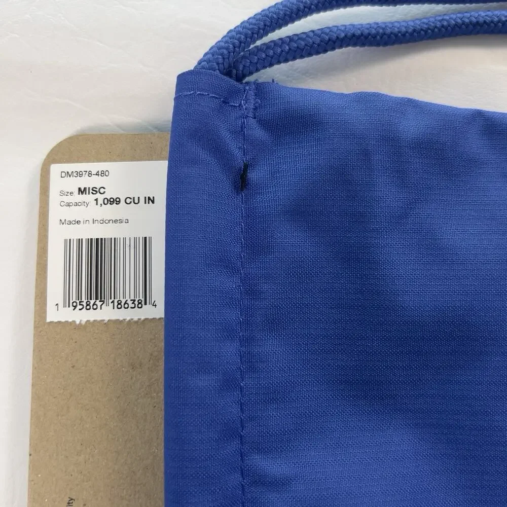Nike Brasilia‎ Drawstring Backpack Bag Training Gym Sports Walk Sack Blue Black